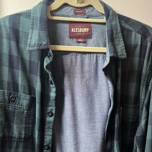 Alesbury large green and blue flannel